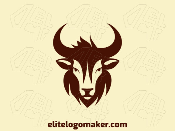 Ideal logo for different businesses in the shape of a bull head with a minimalist style.