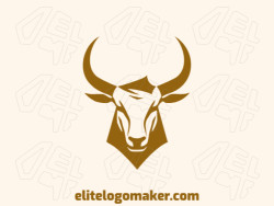 The professional logo is in the shape of a bull head with a mascot style, and the color used is dark yellow.