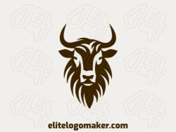 A simple logo composed of abstract shapes forming a bull head with the color dark brown.