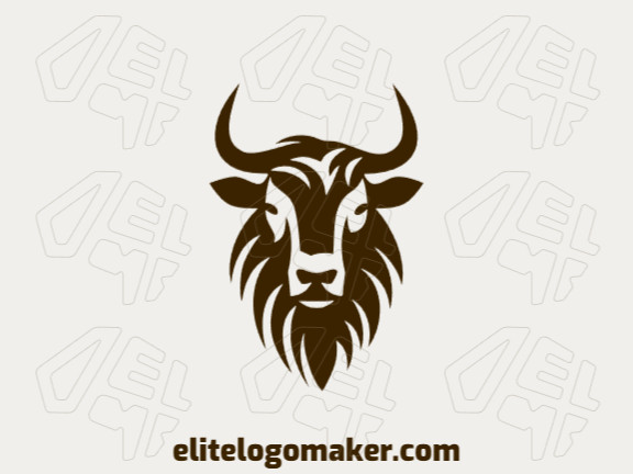 Logotipo simples composto por formas abstratas, formando uma cabeça de touro com a cor marrom escuro.