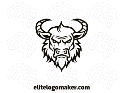 A creative animal style logo featuring a bull with sharp horns, showcasing strength and boldness in a sleek, minimalist design.