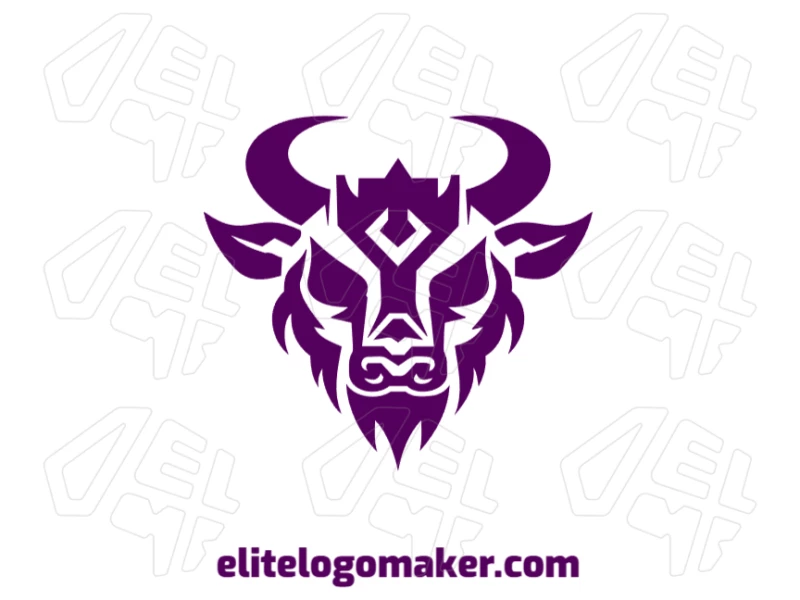 Um touro com design simétrico, perfeito para diversos propósitos, oferecendo uma criação de logotipo forte e equilibrada.