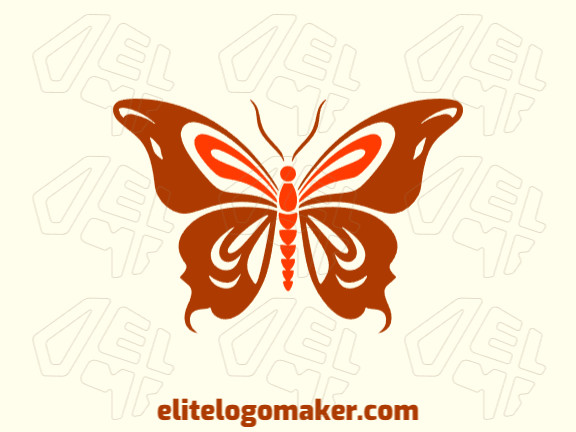 Logotipo ideal para diferentes negócios com a forma de uma borboleta com estilo abstrato.
