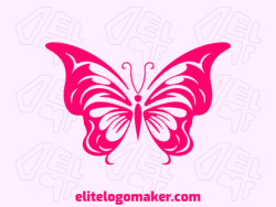 A logo in the shape of a butterfly with a pink color, this logo is ideal for different business areas.