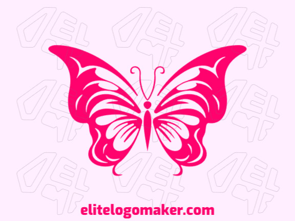 Logotipo com a forma de uma borboleta com a cor rosa, esse logotipo é ideal para diferentes áreas de negócio.