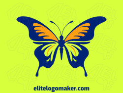 Customizable logo in the shape of a butterfly with creative design and symmetric style.