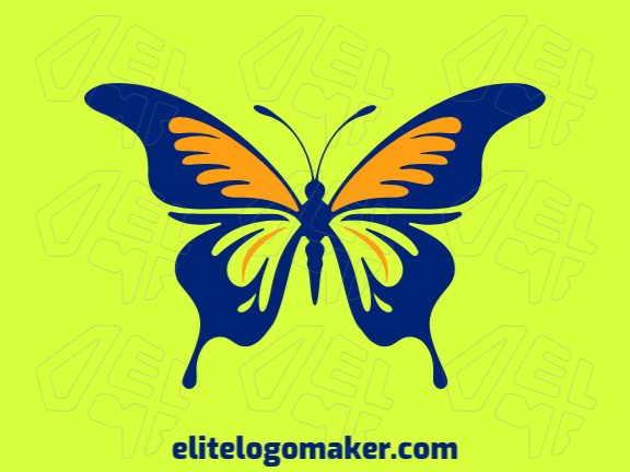 Logotipo customizável com a forma de uma borboleta com design criativo e estilo simétrico.
