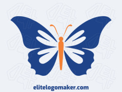 Logo with creative design, forming a butterfly with minimalist style and customizable colors.