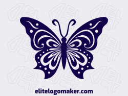 Create an ideal logo for your business in the shape of a butterfly with handcrafted style and customizable colors.