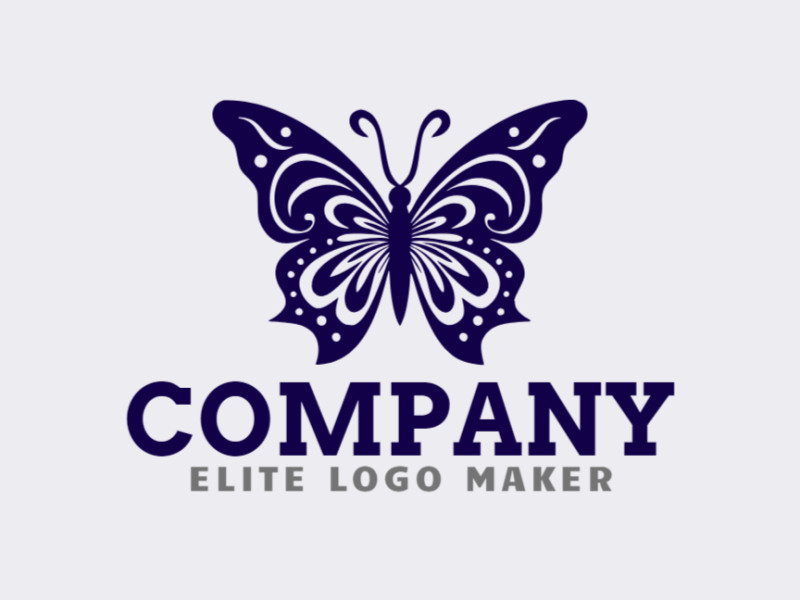 Black butterfly tattoo outline logo design Vector Image