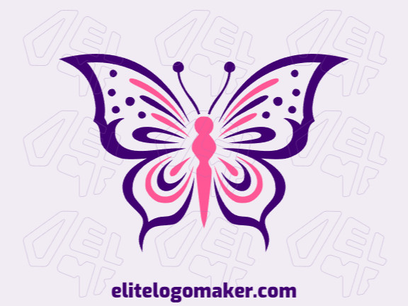 Logotipo moderno com a forma de uma borboleta com design profissional e estilo criativo.