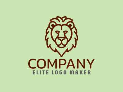 A creative vector logo template featuring a calm lion in monoline style, perfect for a distinctive business identity.