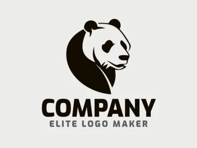 El diseño del logo presenta un oso panda tranquilo en estilo animal, creando un símbolo llamativo y vistoso, perfecto para cualquier empresa.