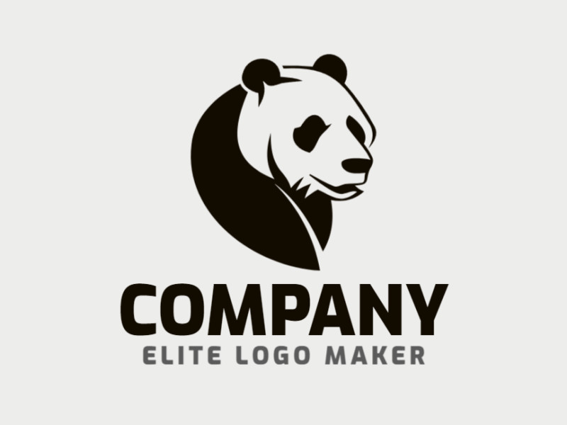 Design do logotipo apresenta um urso panda calmo em estilo animal, criando um símbolo chamativo e vistoso, perfeito para qualquer empresa.