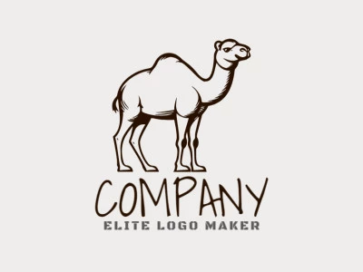 Create a memorable logo for your business in the shape of a camel with a monoline style and creative design.