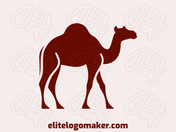 Crie seu logotipo online com a forma de um camelo com cores customizáveis e estilo minimalista.
