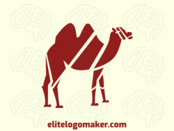 Mascot logo with solid shapes forming a camel with a refined design, the color used is brown.