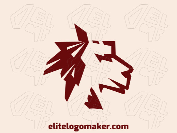 Vector logo in the shape of a camel head with an abstract design, the color used was brown.