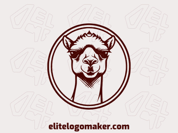 Logotipo com a forma de um camelo com a cor marrom escuro, esse logotipo é ideal para diferentes áreas de negócio.