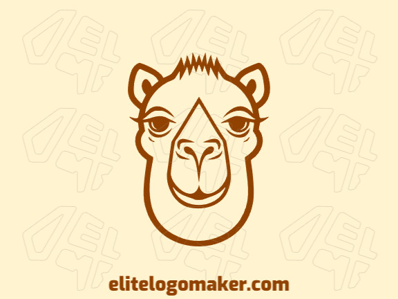 Logotipo profissional com a forma de uma cabeça de camelo com estilo monoline, a cor utilizada foi marrom escuro.