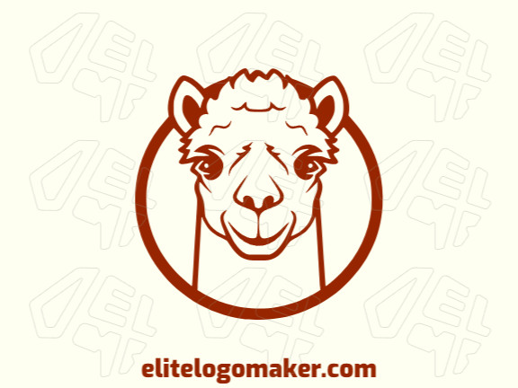 Um design criativo de uma cabeça de camelo em marrom rico, uma escolha única e imaginativa para o seu logotipo.