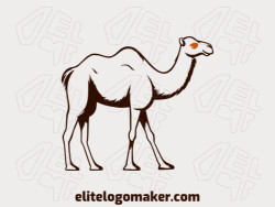 Professional logo in the shape of a camel walking with creative design and illustrative style.