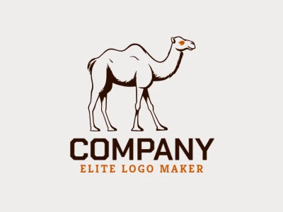 Professional logo in the shape of a camel walking with creative design and illustrative style.