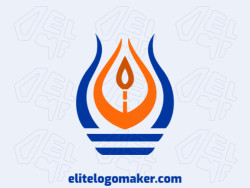 A simple candle icon in striking orange and dark blue, creating an elegant and serene logo design.