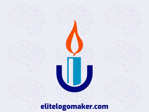Logotipo moderno com a forma de uma vela com design profissional e estilo minimalista.