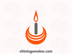 Create an ideal logo for your business in the shape of a candle with a minimalist style and customizable colors.
