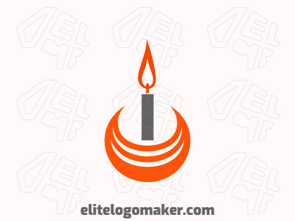 Crie um logotipo ideal para o seu negócio com a forma de uma vela com estilo minimalista e cores customizáveis.