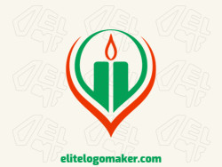 Customizable logo in the shape of a candle with a creative design and simple style.