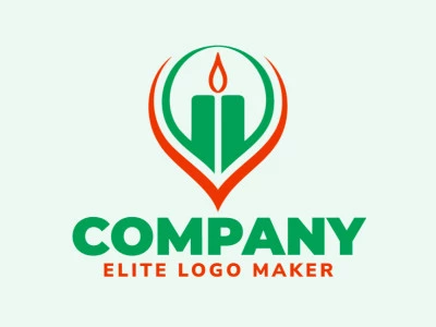 Logotipo personalizable en forma de una vela con diseño creativo y estilo simple.