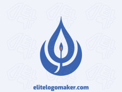 Logo with creative design, forming a candle with minimalist style and customizable colors.
