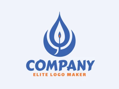 Logo with creative design, forming a candle with minimalist style and customizable colors.