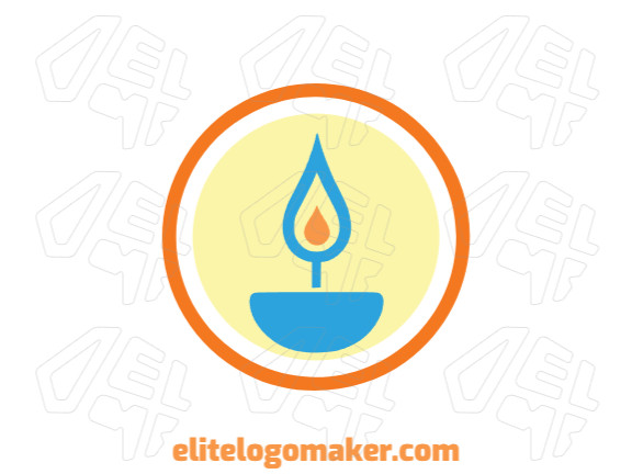 The professional logo is in the shape of a candle with a circular style, the colors used were blue, orange, and yellow.