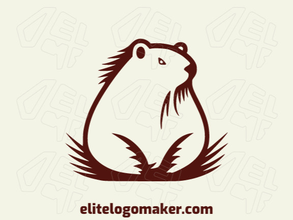 A captivating abstract logo featuring a charming capybara in shades of brown, blending artistry and nature in a unique and expressive design.