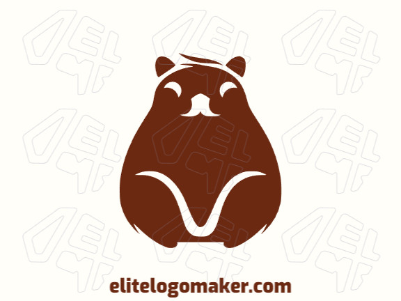 Create an ideal logo for your business in the shape of a capybara with symmetric style and customizable colors.