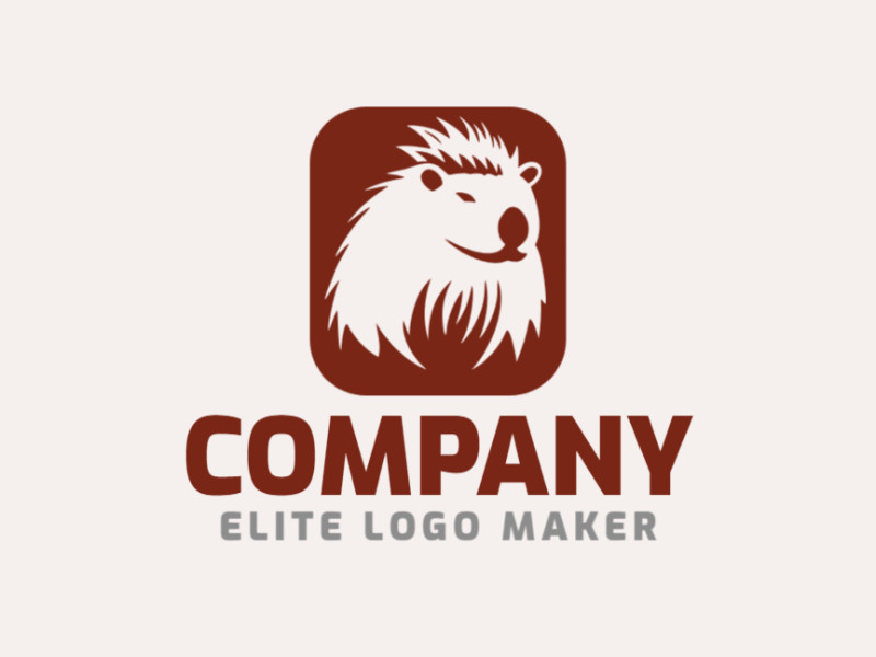 Logotipo ideal para diferentes negócios com a forma de uma capivara com estilo minimalista.