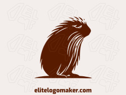 Creative logo in the shape of a capybara with a refined design and illustrative style.