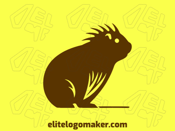 Mascot logo was created with abstract shapes forming a capybara with the color dark brown.