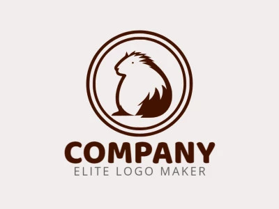 Logotipo memorable en forma de un carpincho con estilo minimalista y colores personalizables.