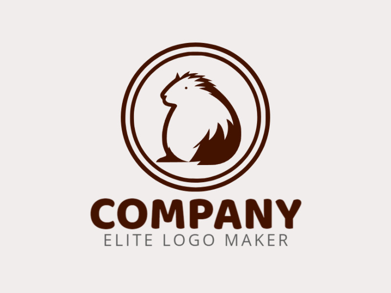 Logotipo memorável com a forma de uma capivara com estilo minimalista, e cores customizáveis.
