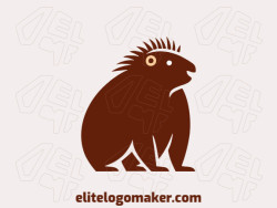 Create a logo for your company in the shape of a capybara with a simple style with orange and dark brown colors.