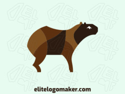 Stylized logo with a refined design forming a capybara with white and brown colors.