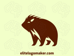This logo features a minimalist capybara design in brown. Its abstract style represents simplicity and elegance.