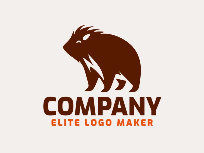 Este logo apresenta um design minimalista de capivara em marrom. Seu estilo abstrato representa simplicidade e elegância.