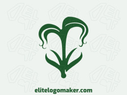The pictorial logo with a refined design forming a carnivorous plant, and the color used was dark green.