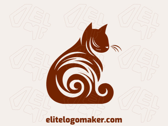 Ideal logo for different businesses in the shape of a cat, with creative design and animal style.
