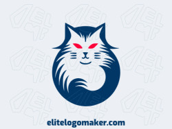 Ideal logo for different businesses in the shape of a cat with a tribal style.